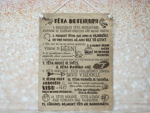Деревянная декоративная доска с гравировкой в подарок папе «TĒTA NOTEIKUMI» цена и информация | Другие оригинальные подарки | kaup24.ee