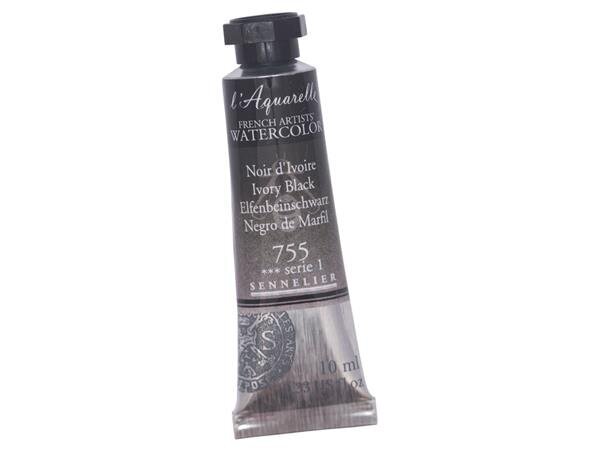 Akvarellvärv Sennelier l'Aquarelle 755 ivory black, 10ml hind ja info | Kunstitarbed, voolimise tarvikud | kaup24.ee