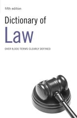 Dictionary of Law 5th edition цена и информация | Книги по экономике | kaup24.ee