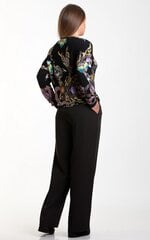 Черные брюки женские из текстильной ткани цена и информация | Женские брюки | kaup24.ee