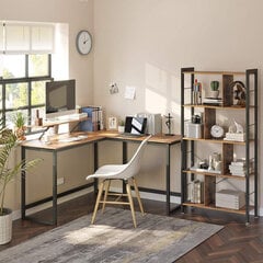 Songmics COMPUTERDESK/RUSTICBROWN+BLACK/140X130X76/91 hind ja info | Arvutilauad, kirjutuslauad | kaup24.ee