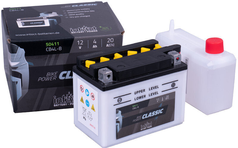 Aku mootorrataste jaoks intAct Battery-Power Classic CB4L-B 12V 4Ah c20 20A цена и информация | Mootorrataste akud | kaup24.ee