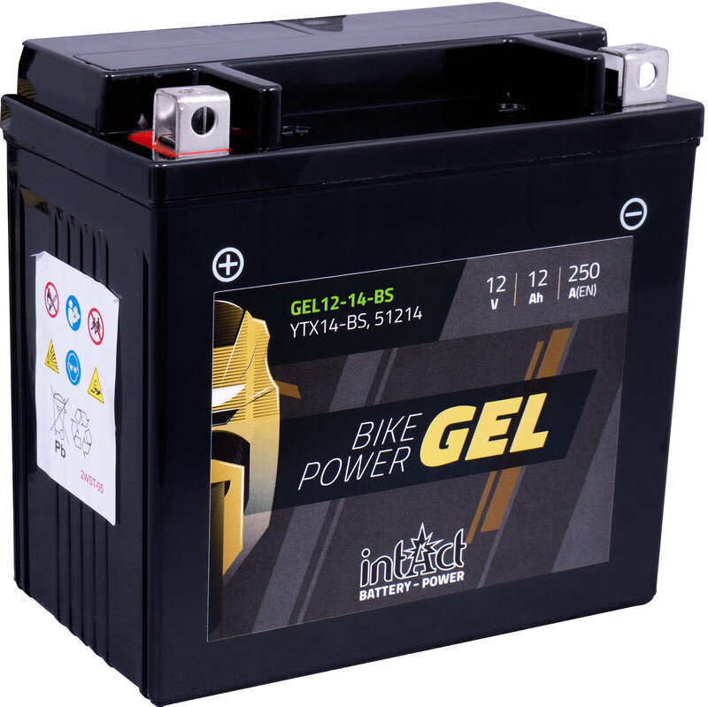 Aku mootorrataste jaoks intAct Battery-Power GEL YTX14-BS 12V 12Ah c20 250A hind ja info | Mootorrataste akud | kaup24.ee