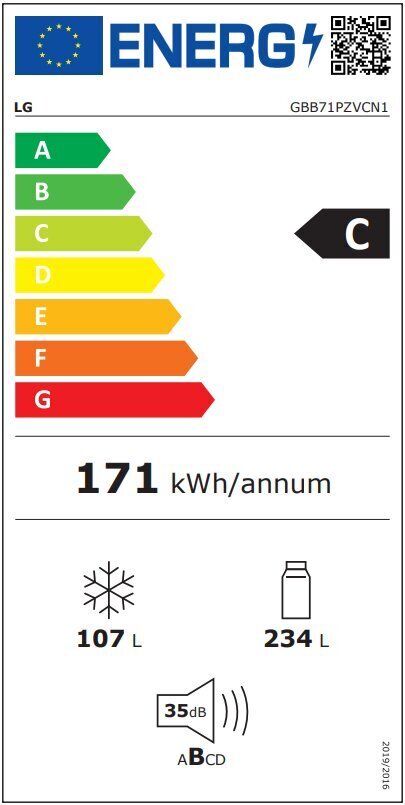 LG GBB71PZVCN1 hind ja info | Külmkapid | kaup24.ee