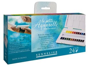 Akvarellvärv Sennelier La Petite Aquarelle 24x1/2 nööpi plastkarbis hind ja info | Kunstitarbed, voolimise tarvikud | kaup24.ee