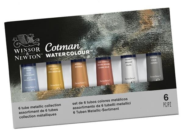 Akvarellvärvi komplekt Cotman 6x8ml metallic hind ja info | Kunstitarbed, voolimise tarvikud | kaup24.ee