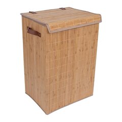 Pesukast kaanega Max Bamboo 40x30xH60cm, bambusest цена и информация | Аксессуары для ванной комнаты | kaup24.ee