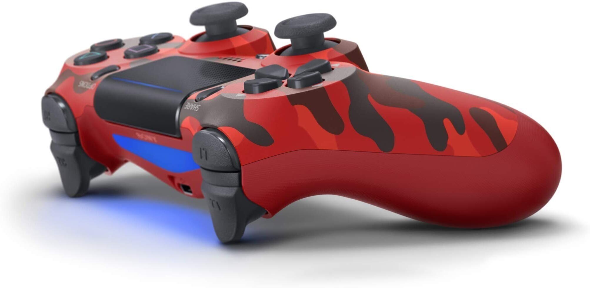 RE PlayStation 4 Doubleshock 4 V2 juhtmeta, Bluetooth, kamuflaažpunane (PS4 /PC/ PS5 / Android / iOS) hind ja info | Mängupuldid | kaup24.ee