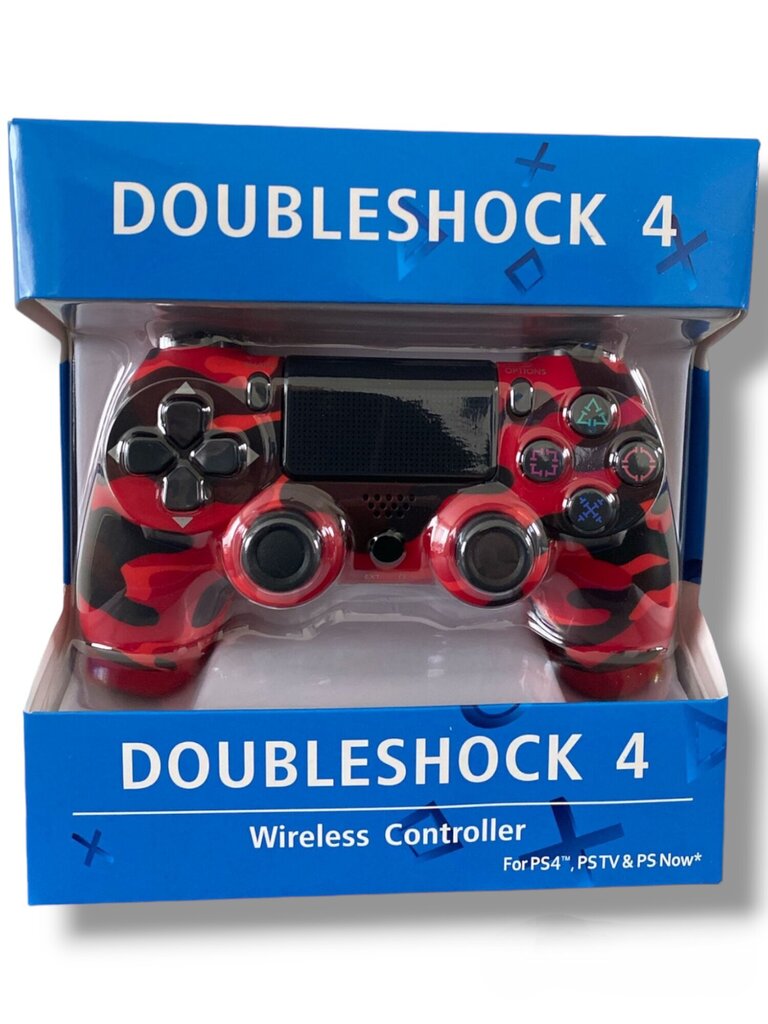 RE PlayStation 4 Doubleshock 4 V2 juhtmeta, Bluetooth, kamuflaažpunane (PS4 /PC/ PS5 / Android / iOS) hind ja info | Mängupuldid | kaup24.ee