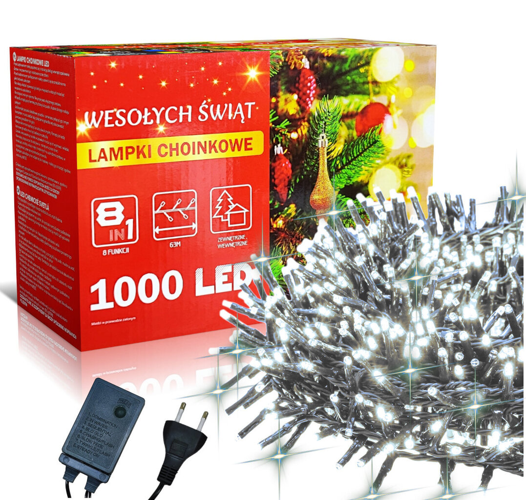 Jõulupuu tuled, 1000 LED, 8 funktsiooni hind ja info | Jõulutuled | kaup24.ee