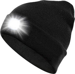 Taskulambiga müts Need 4You, must цена и информация | Мужские шарфы, шапки, перчатки | kaup24.ee