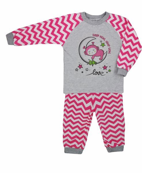 Laste pidžaama pikkade varrukatega Koala Baby, roosa/hall hind ja info | Tüdrukute hommikumantlid ja pidžaamad | kaup24.ee