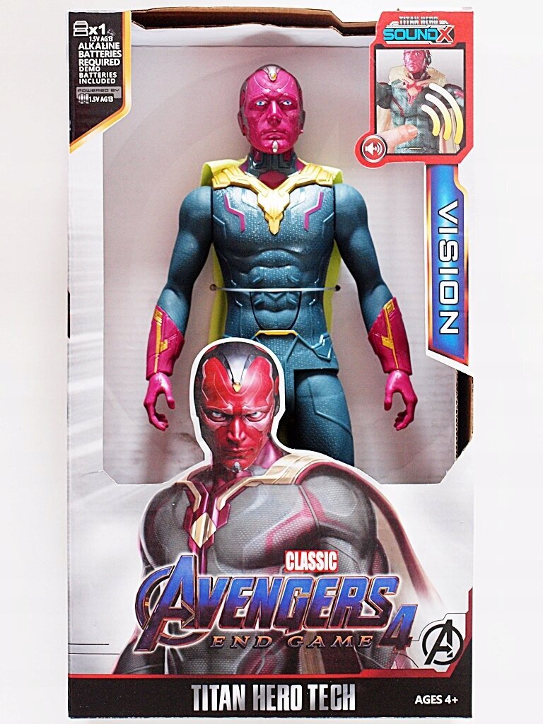 Heliefektidega märulifiguur Avengers Vision, 29 cm hind ja info | Poiste mänguasjad | kaup24.ee