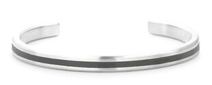 Rebel&Rose Массивный открытый стальной браслет Bangle Brushed Black RR-MB001-S цена и информация | Женские браслеты | kaup24.ee