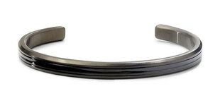 Rebel&Rose Браслет Black Lines Solid Open Steel Bracelet RR-MB005-B цена и информация | Женские браслеты | kaup24.ee