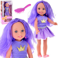 Кукла с фиолетовыми волосами, 38 см цена и информация | MUST Металлическая бутылочка с Ярким рисунком (без BPA) (500ml) для мальчиков от 3+ лет Серая с Машинкой | kaup24.ee