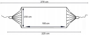 Raamiga võrkkiik, 200kg, 270x150cm, WZ3 цена и информация | Гамаки | kaup24.ee