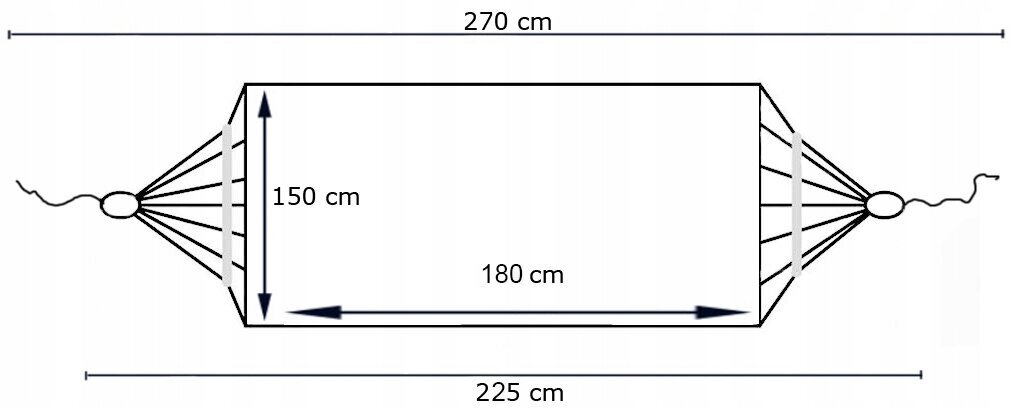 Raamiga võrkkiik, 200kg, 270x150cm, WZ4 hind ja info | Võrkkiiged | kaup24.ee