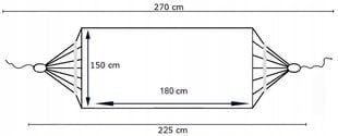 Raamiga võrkkiik, 200kg, 270x150 cm, WZ9 hind ja info | Võrkkiiged | kaup24.ee