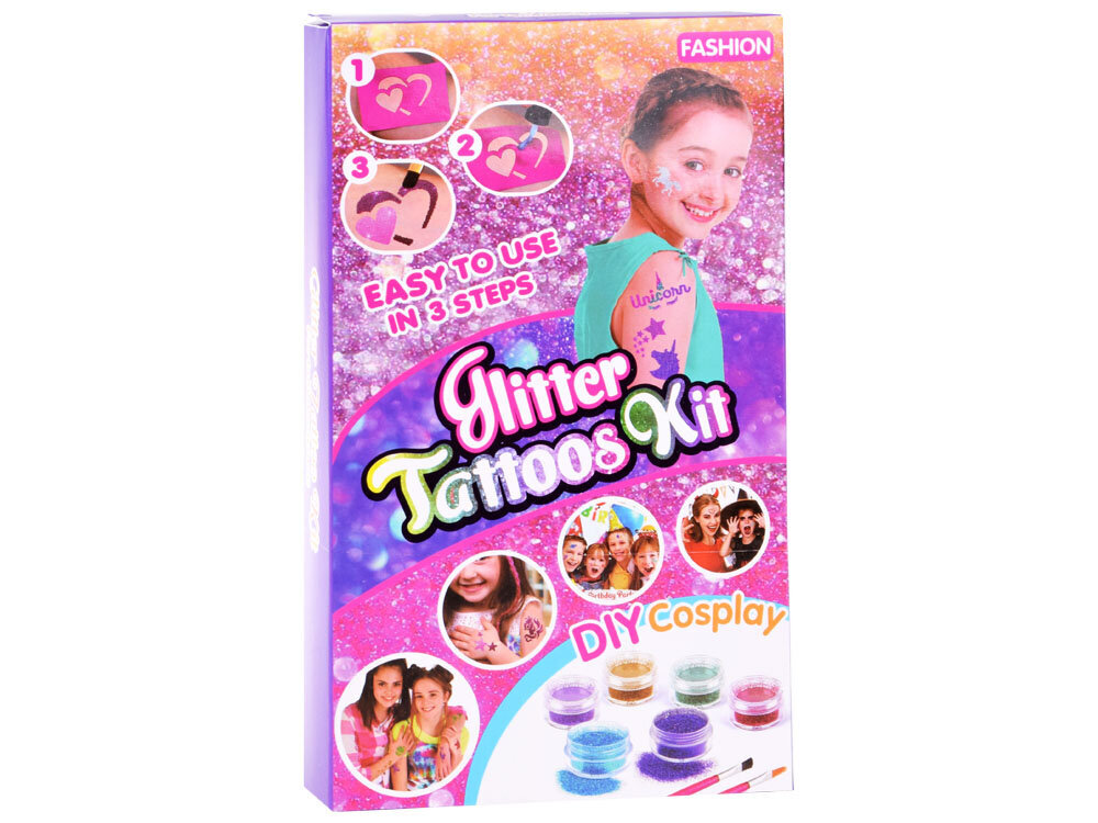 Suur glitter tattoo komplekt hind ja info | Tüdrukute mänguasjad | kaup24.ee