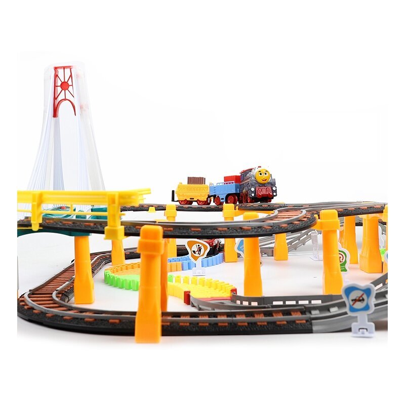 Raudtee elektriraudtee 2in1 koos vaguniga XXL 192 el. Woopie цена и информация | Poiste mänguasjad | kaup24.ee