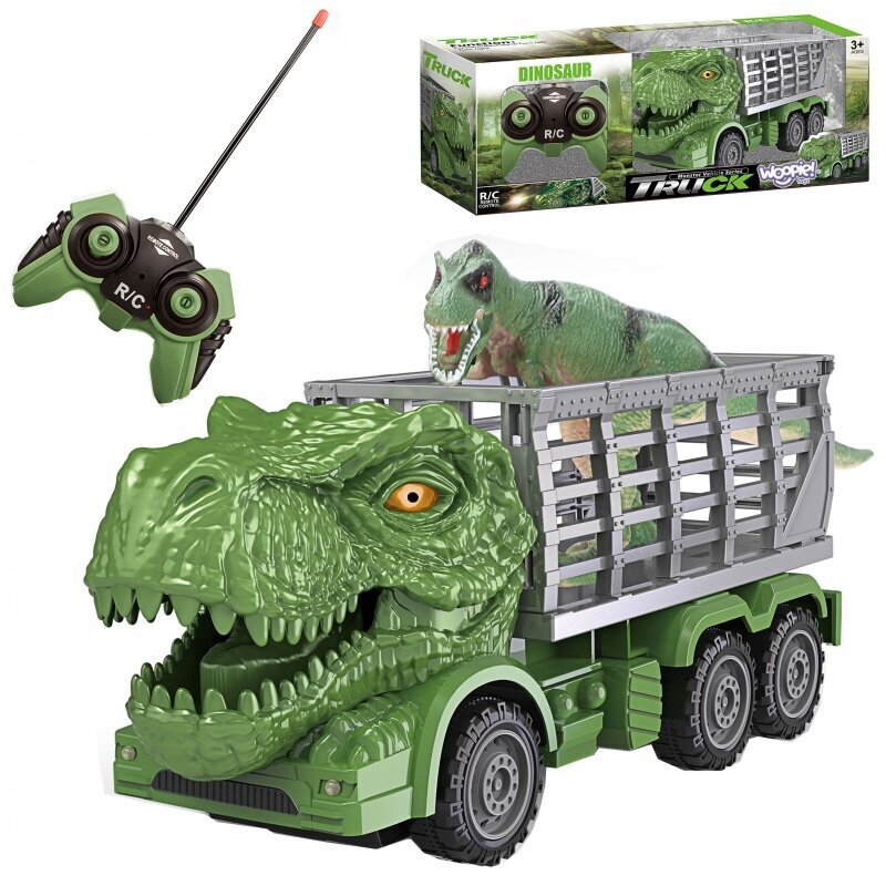 Kaugjuhitav roheline dinosaurusauto, Woopie цена и информация | Poiste mänguasjad | kaup24.ee