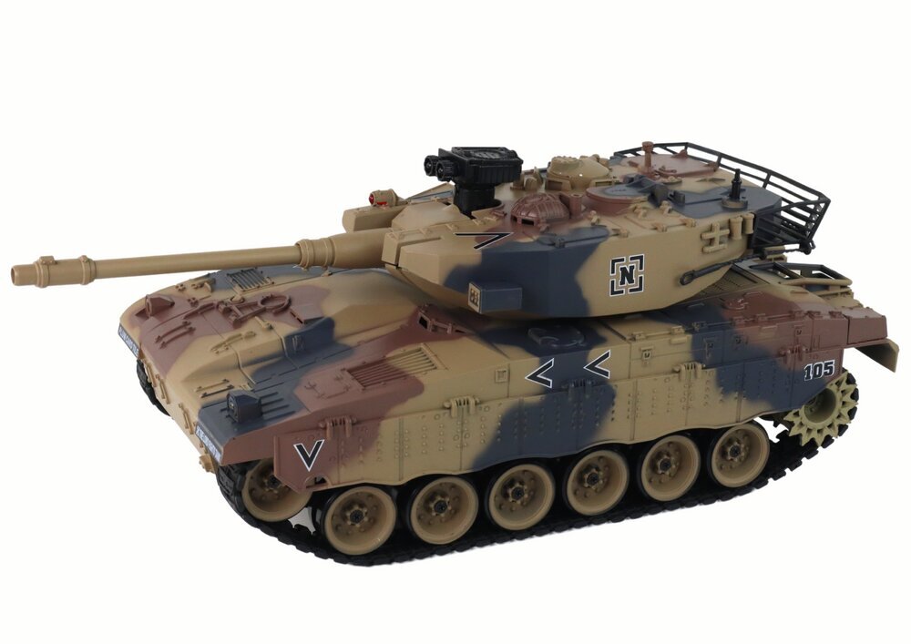 Kaugjuhitav tank, 1:18, pruun hind ja info | Poiste mänguasjad | kaup24.ee