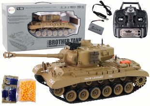 Kaugjuhitav tank, 1:18, helepruun hind ja info | Poiste mänguasjad | kaup24.ee