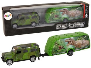 Jeep sõidukite komplekt koos dinosauruse haagisega цена и информация | Игрушки для мальчиков | kaup24.ee