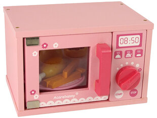 Деревянная микроволновая печь с аксессуарами, розовая цена и информация | Игрушки для девочек | kaup24.ee