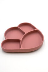 Silikoonplaat lastele, 4 sektsiooni, roosa цена и информация | Детский набор посуды | kaup24.ee