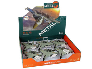Металлическая модель истребителя, 1:72, серый, 1шт. цена и информация | Игрушки для мальчиков | kaup24.ee