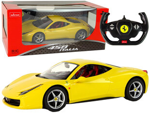 Puldiga auto Ferrari Italia, 1:14, kollane цена и информация | Игрушки для мальчиков | kaup24.ee