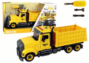 Сборный грузовик, желтый цена и информация | Развивающий мелкую моторику - кинетический песок KeyCraft NV215 (80 г) детям от 3+ лет, бежевый | kaup24.ee