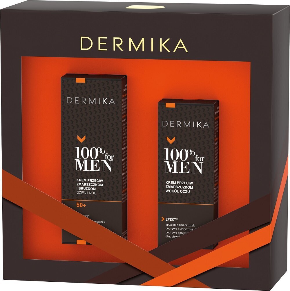 Komplekt Dermika 100% for Men meestele: päevakreem, 50 ml + öökreem, 50 ml + silmakreem, 15 ml цена и информация | Näokreemid | kaup24.ee