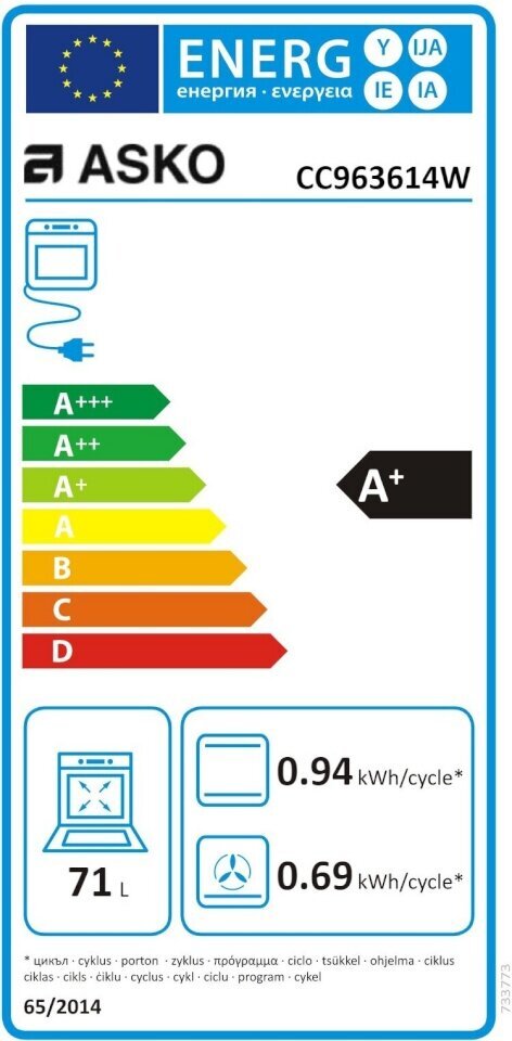 Keraamiline pliit Asko CC963614W, valge цена и информация | Elektripliidid | kaup24.ee