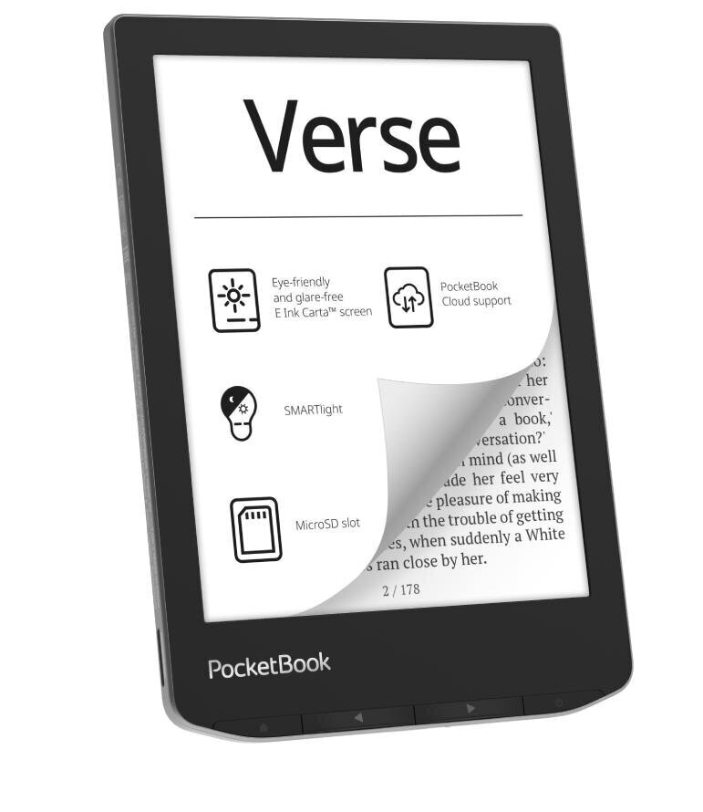 PocketBook Verse USB-C grey цена и информация | E-lugerid | kaup24.ee