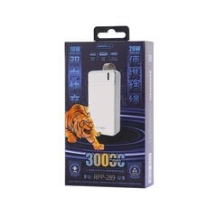 REMAX Power Bank 30000mAh RPP-289 Pure - USB + Type C - PD 20W QC 18W white цена и информация | Зарядные устройства Power bank | kaup24.ee