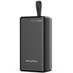 AWEI PowerBank P171K 60000mAh 65W czarny|black USB|2xPD wyświetlacz цена и информация | Зарядные устройства Power bank | kaup24.ee