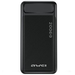 AWEI PowerBank P6K 20000mAh czarny|black 2xUSB|PD|Micro-USB цена и информация | Зарядные устройства Power bank | kaup24.ee