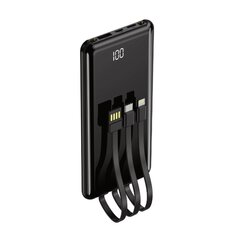 Setty power bank 10000 mAh with cables PB-WK-101 black цена и информация | Зарядные устройства Power bank | kaup24.ee