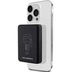 Karl Lagerfeld Powerbank indukcyjny KLPBM5KIOTTGK 5000mAh czarny|black NFT Outline Ikonik MagSafe цена и информация | Зарядные устройства Power bank | kaup24.ee