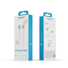 Forever Flexible cable USB-C - USB-C 1,0 m 60W white цена и информация | Кабели для телефонов | kaup24.ee