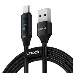 Toocki Charging Cable USB A-C, 1m, 66W (Black) цена и информация | Кабели для телефонов | kaup24.ee