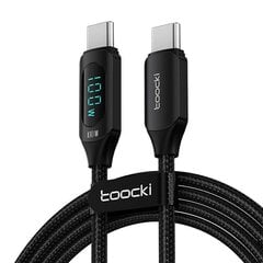 Toocki Charging Cable USB C-C, 1m, 100W (Black) цена и информация | Кабели для телефонов | kaup24.ee