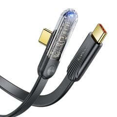 Toocki Elbow Charging Cable C-C, 1m, 100W (Black) цена и информация | Кабели для телефонов | kaup24.ee