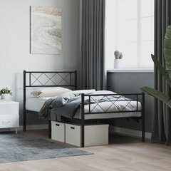 Кровать металлическая, черная, 140 x 200 см цена и информация | Кровати | kaup24.ee