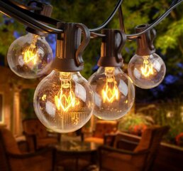 Светильники наружного освещения LIVMAN струна 15м, 50+4 лампочек цена и информация | Гирлянды | kaup24.ee