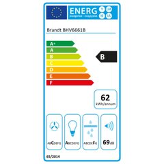 Традиционная вытяжка Brandt BHV6661B 525 M3/H Чёрный (60 cm) цена и информация | Очистители воздуха | kaup24.ee