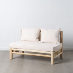 Двухместный диван AKAR 131 x 80 x 77,5 cm Натуральный древесина тика цена и информация | Уличные cтулья | kaup24.ee